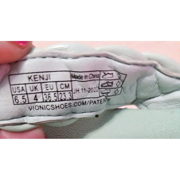 Vionic Kenji Platform Thong Sandals‎ Womens 6.5 Braided Leather Mint Green #274 - Picture 8 of 8